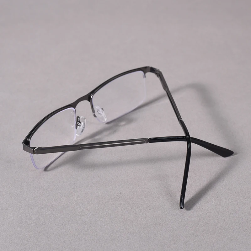 Herren-Lesebrille mit halbem Rahmen, modisch, quadratisch, Business-Rezeptbrille, blaues Licht blockiert + 125 + 175 + 225 + 275 – Detail 23