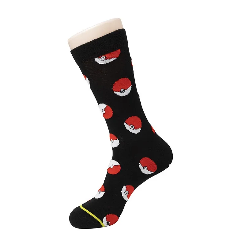 Anime Pokemon Stockings for Men Women Kids Pikachu Action Figure Large Size Elastic Casual Sports Long Socks in Cotton Toys Gift