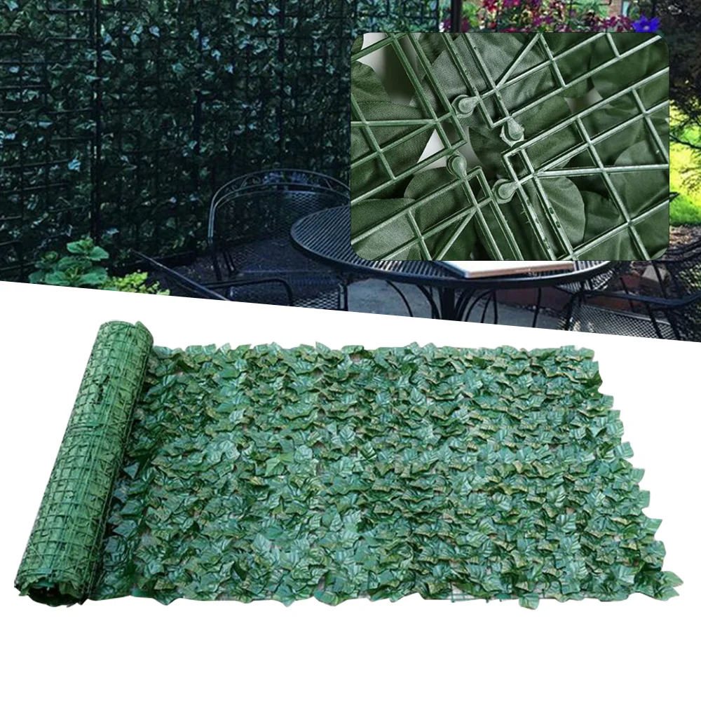 50x300cm Outdoor Garden Ivy Leaf Plants Artificial Privacy Fence Long Screen Expandable Green Garden Balcony Decoration