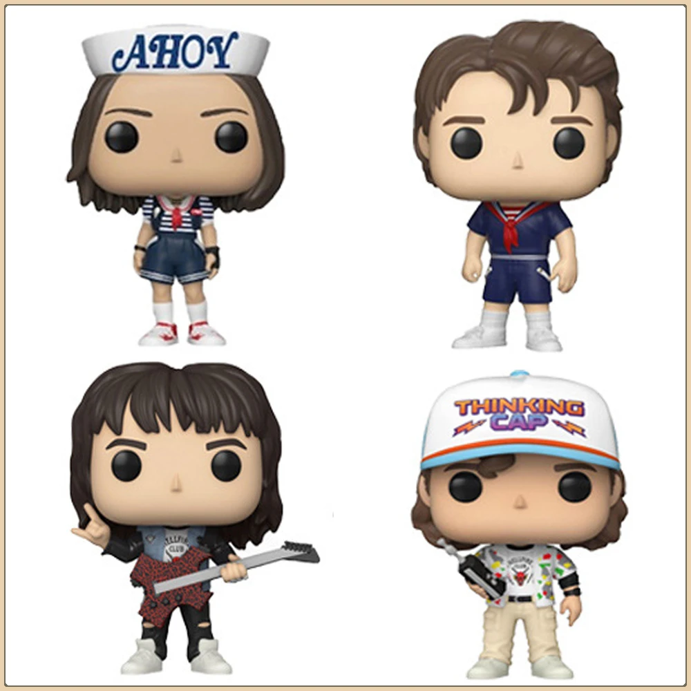 Funko Pop Stranger Things Action Figures Popular Science Fiction Thriller Series Dustin Steve Robin Eddie Model Toys Kids Gifts