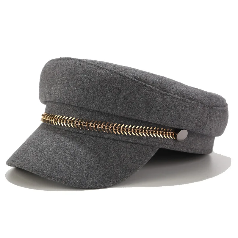 Trendy Baskenmütze Hut Frauen Casual Military Cap Flache Kapitän Trucker Caps Mode Pu Leder Reise Kadett Maler Achteckige Hüte – Detail 2
