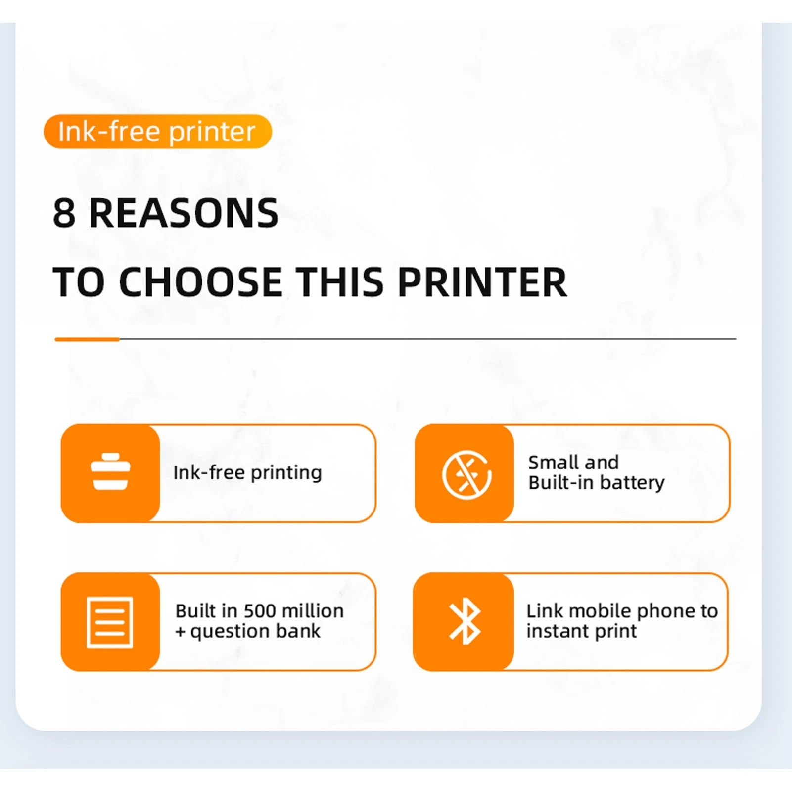 200dpi 휴대용 프린터 A4 열전사 프린터 미니 휴대용 블루투스 충전식 무잉크 열전사 프린터 학교 사무실용