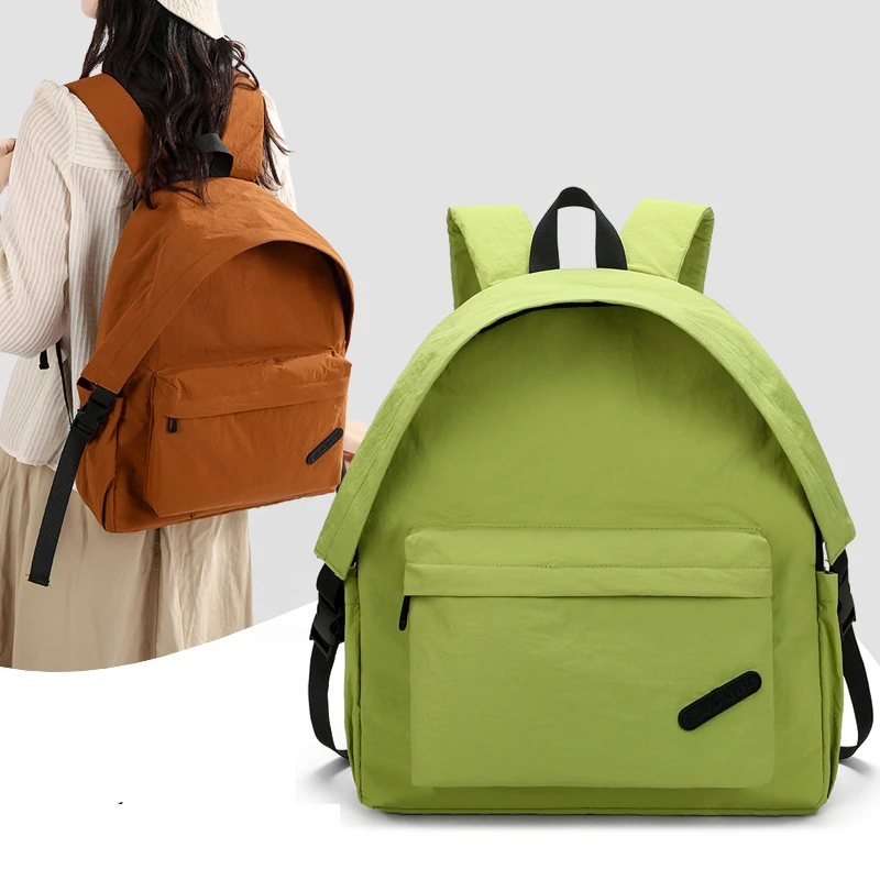 

New Waterproof Nylon Women Backpack Female Travel Bag Backpacks Schoolbag for Teenage Girls Solid Color Bookbag Mochila Bookbag
