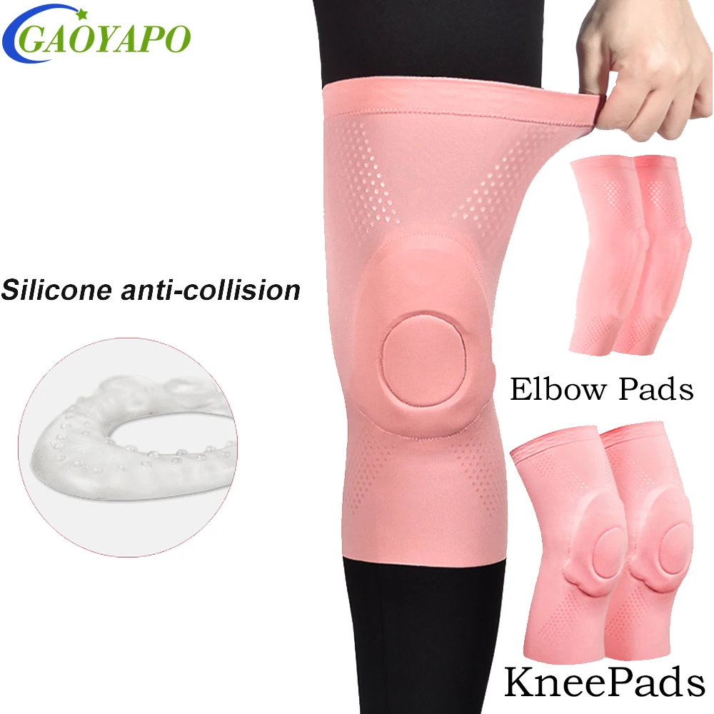 

1Pair Dance Knee Elbow Pad Sports Knee Pads for Women Men,Non-slip Elastic Padded Knee Brace Support with Sponge for Arthritis