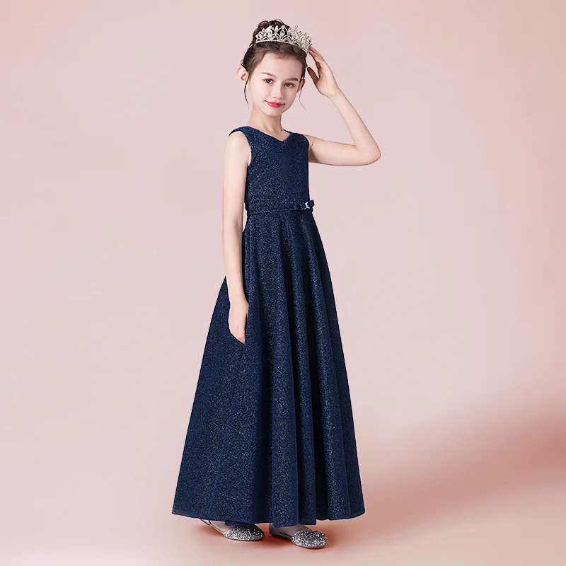 Children's Dress 2025 Spring New Violin Performance Dress for Older Children Conductor Recitation Performance Long Dress