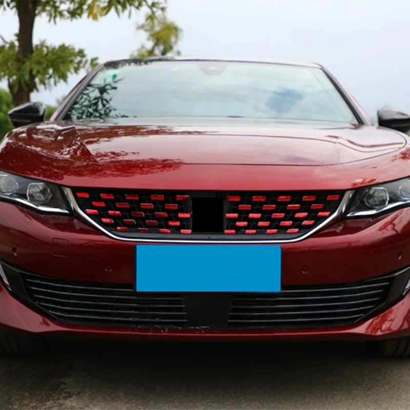 For Peugeot 508 2023 2022 2021 2020 2019 Black samurai grille decoration color changing grille strip protection