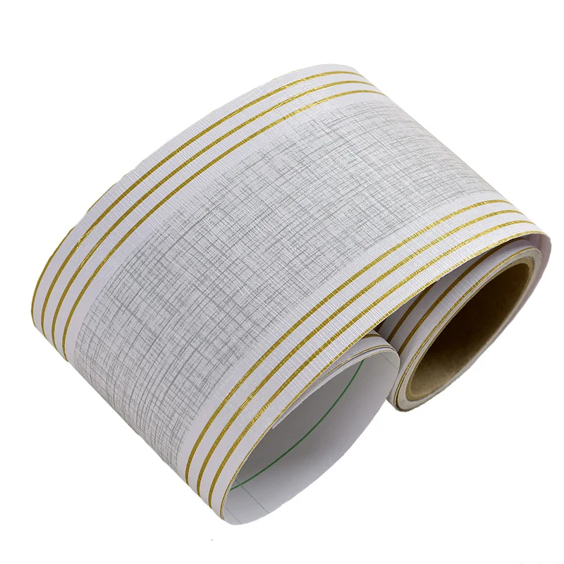 Self Adhesive PVC Waist Line Wallpaper Waterproof Background Wall Border Baseboard Stickers Edges Tape Decoration 5m/Roll