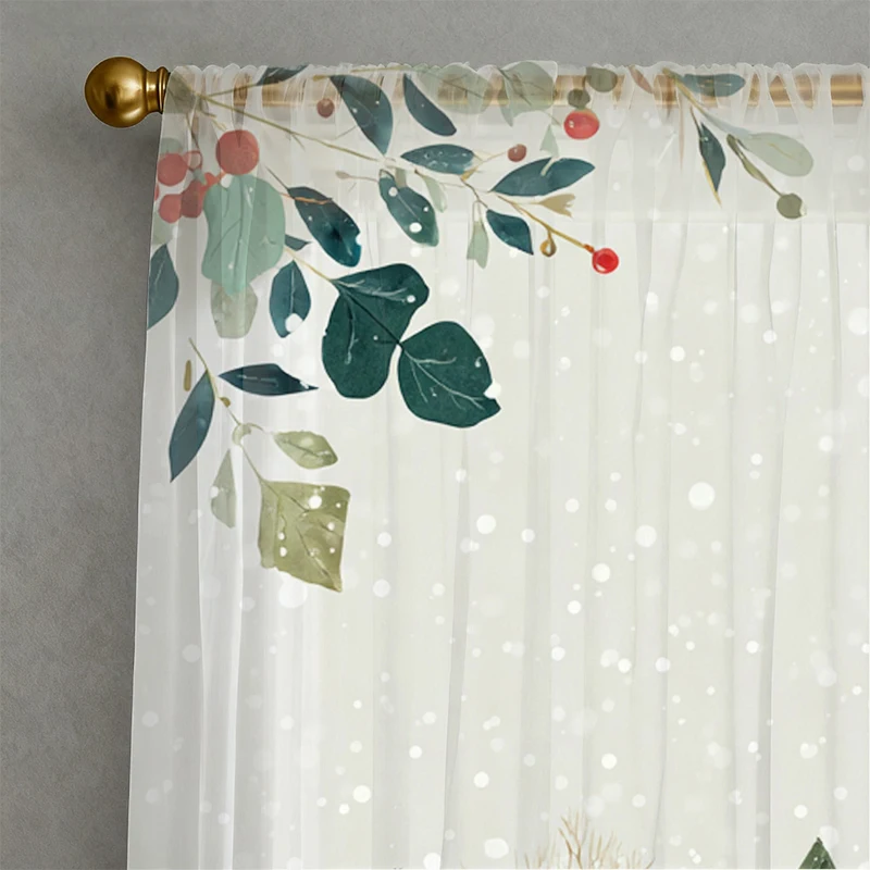 2pcs Christmas Town Snow Scene Window Screen