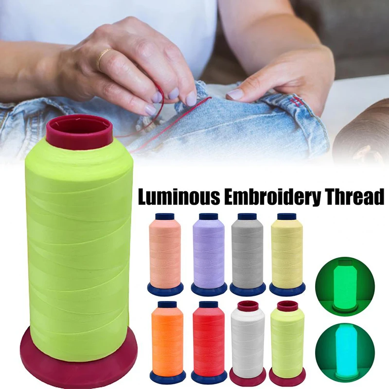 1000 Yards Luminous Embroidery Threads Sewing Thread Fluorescent Light Thread Costume Night Thread Accessories Glow In The Dark