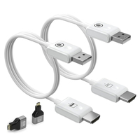 100FT/30M Wireless HDMI-compatible Transmitter and Receiver 1080p@60Hz Plug & Play Stream Video from PC Laptop to TV/Projector