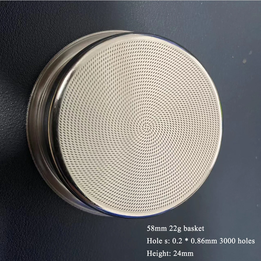 58mm Espresso Filter Basket 0.2mm*2200- 3000 High Density Hole Filter 22g Coffee Basket For Espresso Portafilter Coffee Machine