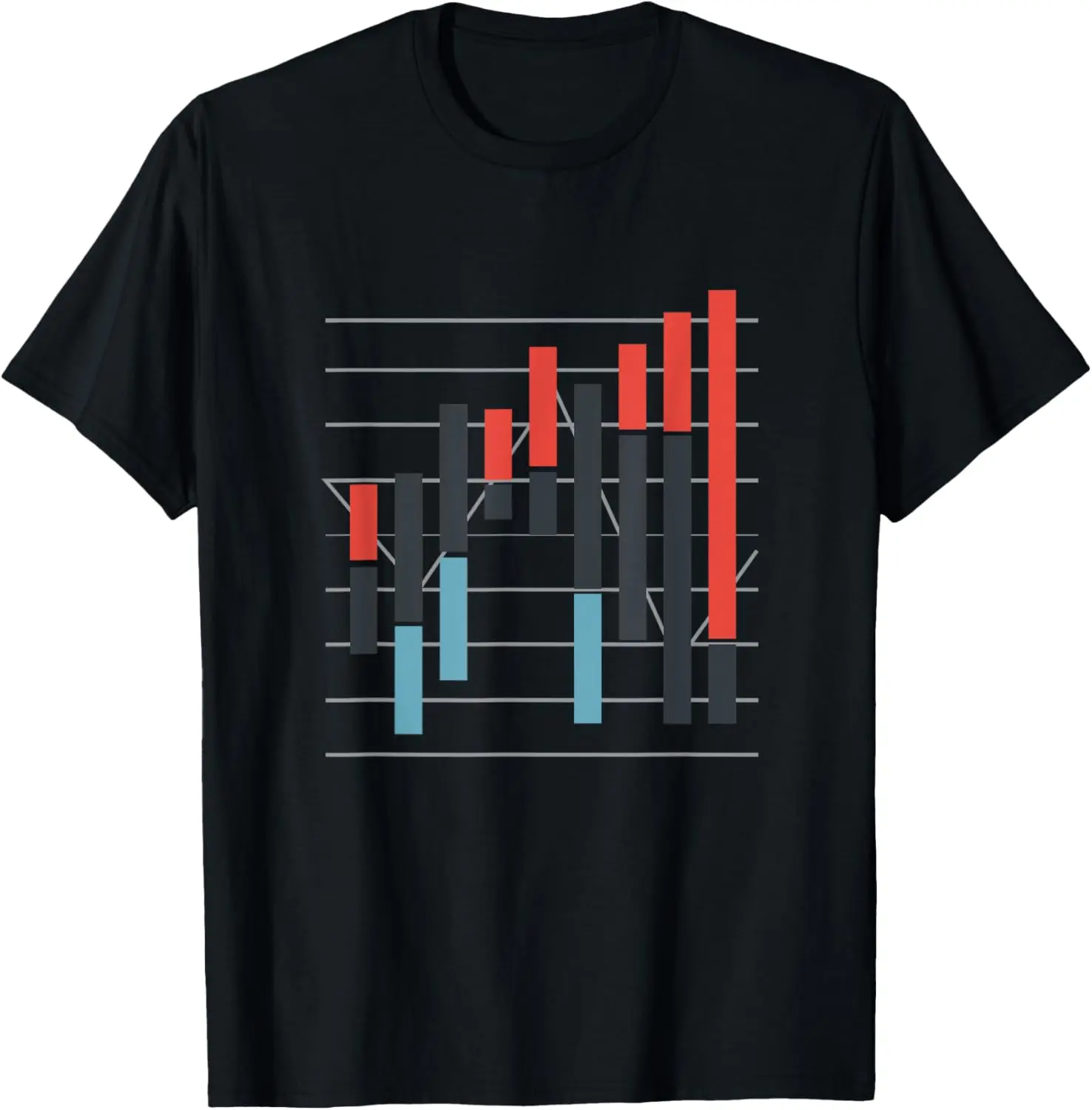 Stock Market Candlestick Chart Trading Graphic Tee Casual Loose T-Shirt for Men