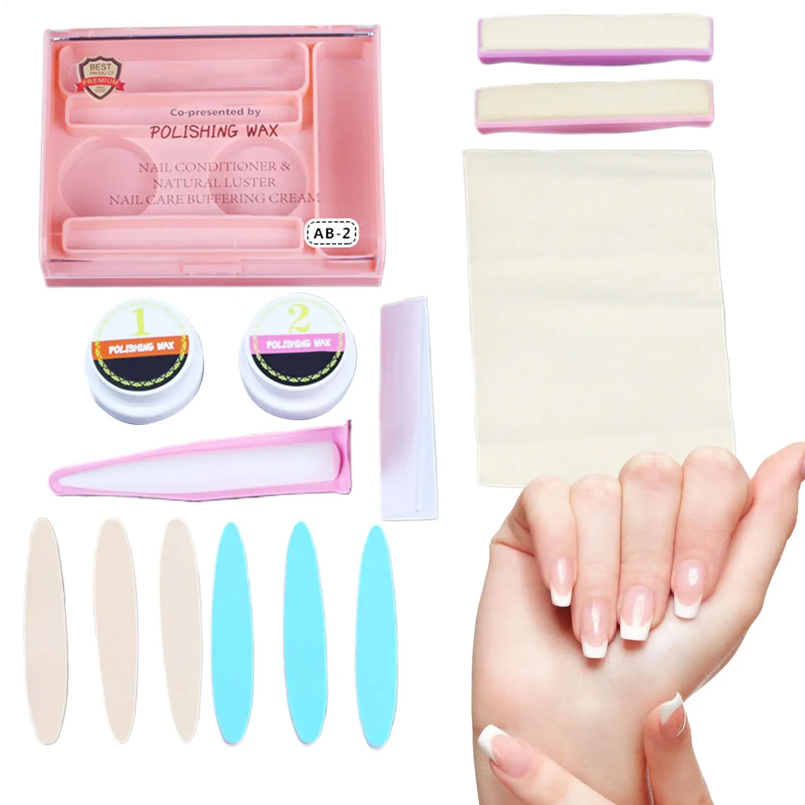 Nail polishing Wax Tool Kit Nail Nourishing And Strengthening Manicure Tools Buffer Nail File Kit for Gel Nail Polishing