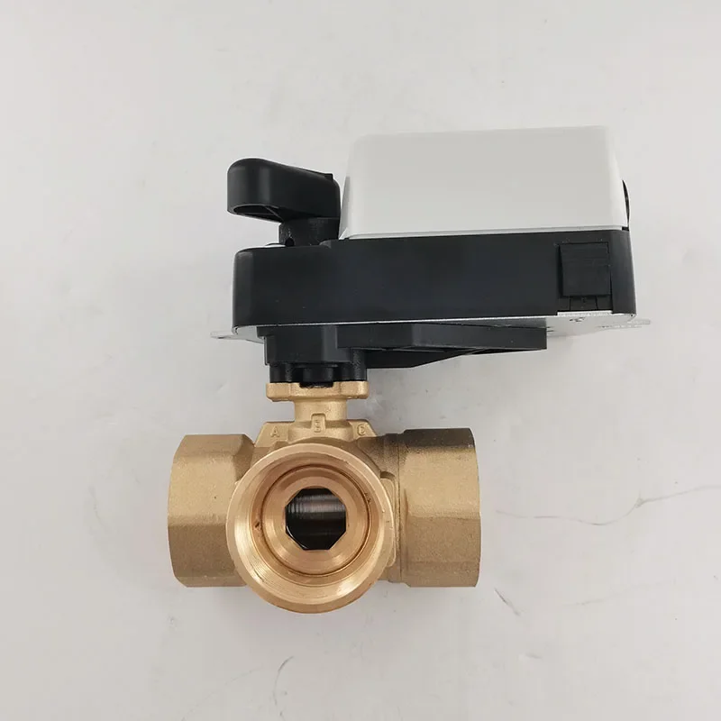 PN20 bar 220V AC 0-10V control 3 way brass motorized control ball valve G11/2