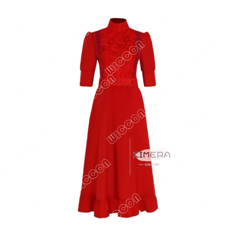 Halloween Mia Perle Cosplay Kostüm rotes Kleid beängstigend Film Cosplay Horror Outfit Uniform Frau Party Set Mädchen Rollenspiel Kleidung