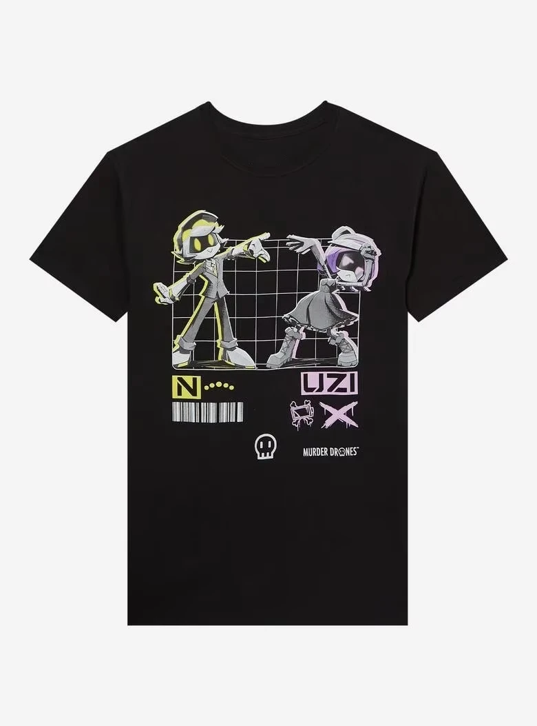 Murder Drones T-shirt Summer Short Sleeve Male Tshirts Casual Fashion Oversized Unisex Streetwear Trendy Cotton Sleeves Classic