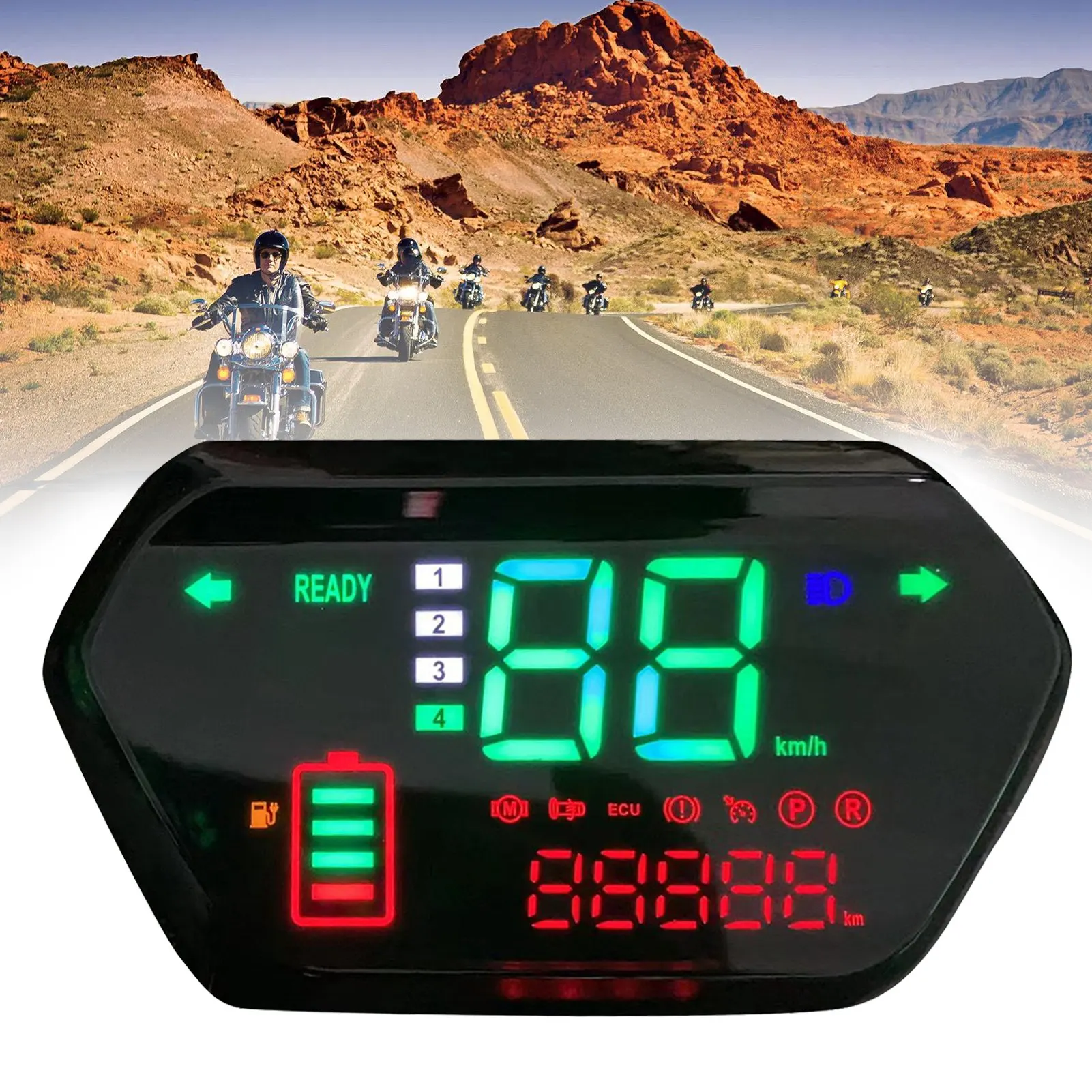 Velocímetro Universal para motocicleta eléctrica, odómetro, tacómetro, pantalla LCD Digital, medidor de velocidad, 60V