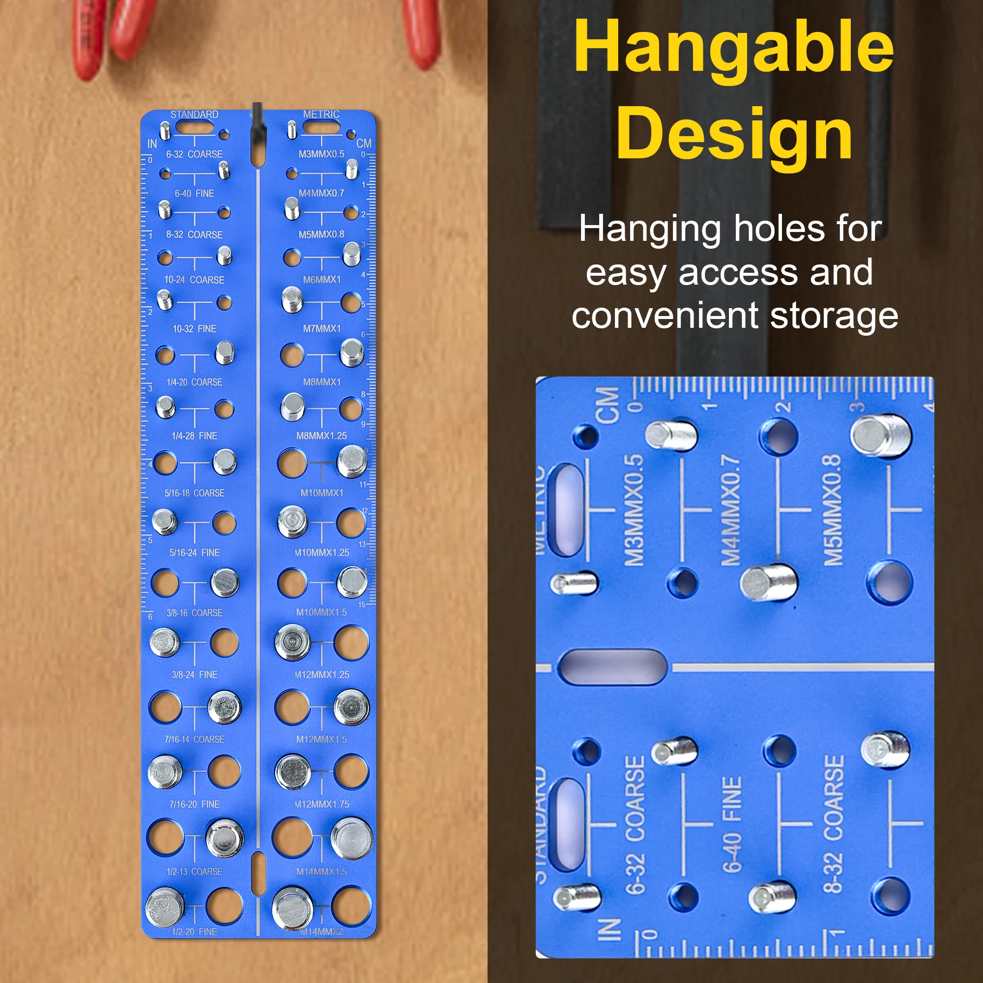 أداة فحص مسامير الجوز لقياس أبعاد البراغي والمسامير