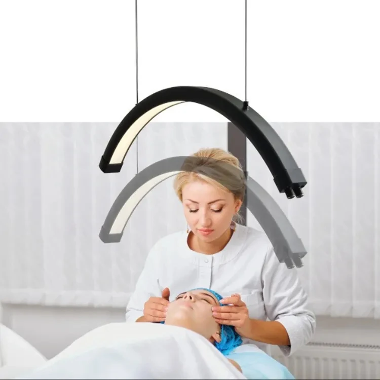 28\" Dimmable Half Moon LED Light Lamp Ceiling Mounted Fill Light for Tattoo Artists Eyelash Technicians Photographic Lighting