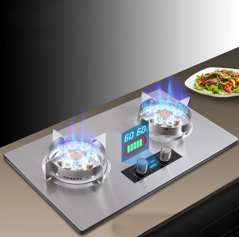 OEM折りたたみ式ガスストーブ - ダブルバーナー内蔵/卓上天然ガスコンロ、多目的家庭用キッチンレンジ