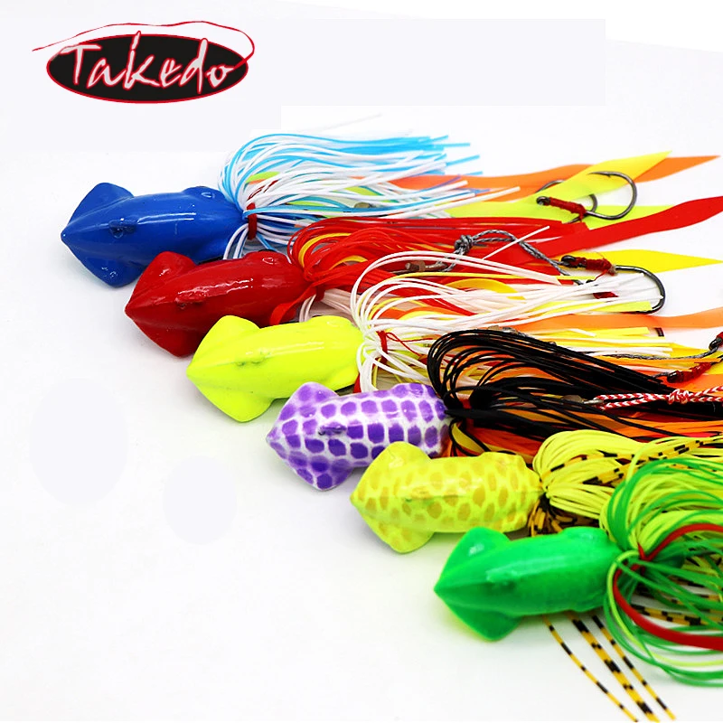 TAKEDO JGL01 Sea Fishing Baits Fishing Jigging Swimbaits Beard Guy Metal Jig Fish Head 70G 80G Rubber Jig