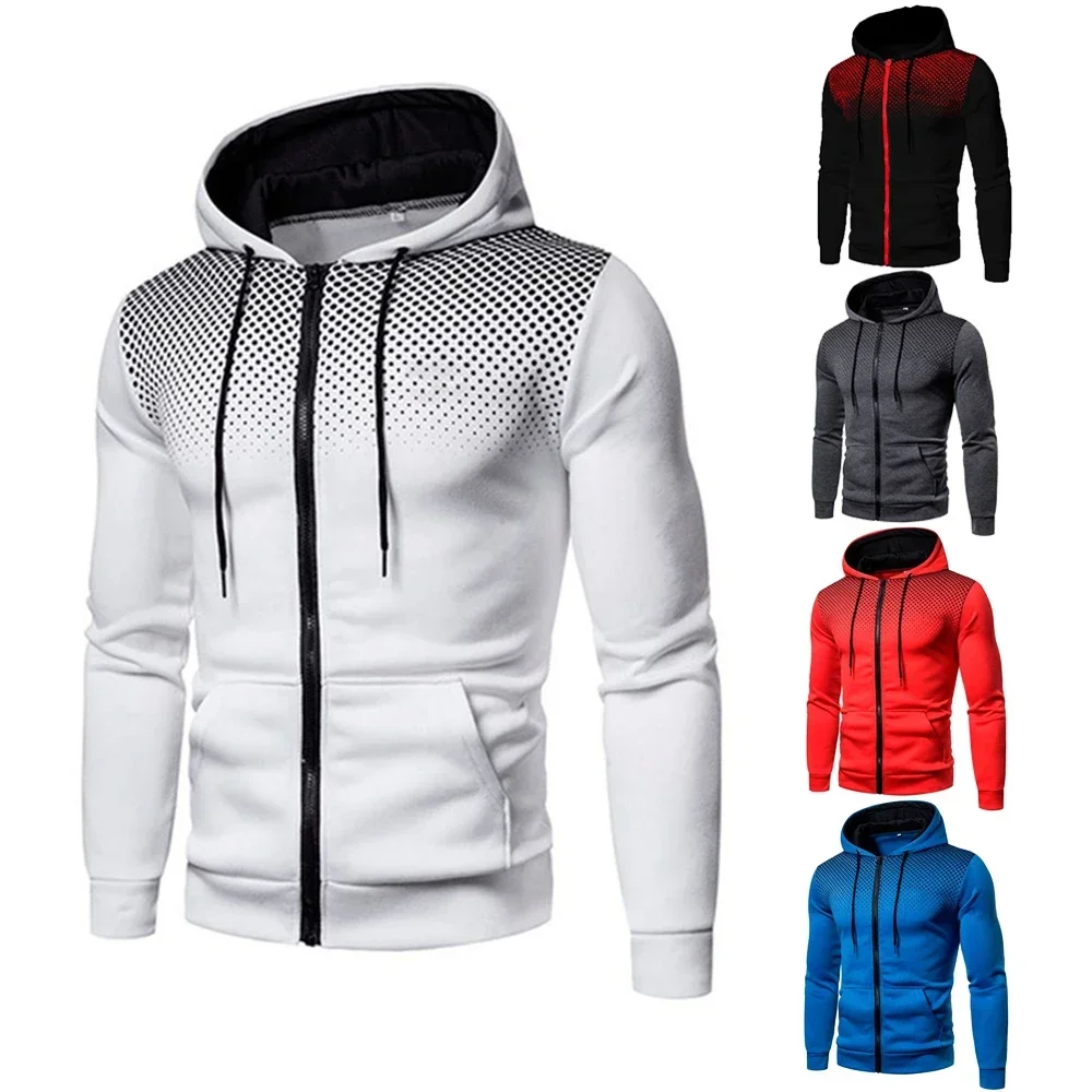 2026 Autumn Winter Daily Casual Sports Fashion Hoodie Men Hooded Sweatshirt Urban Trendy Half-zip Long Sleeve Coat Jackets S-4XL