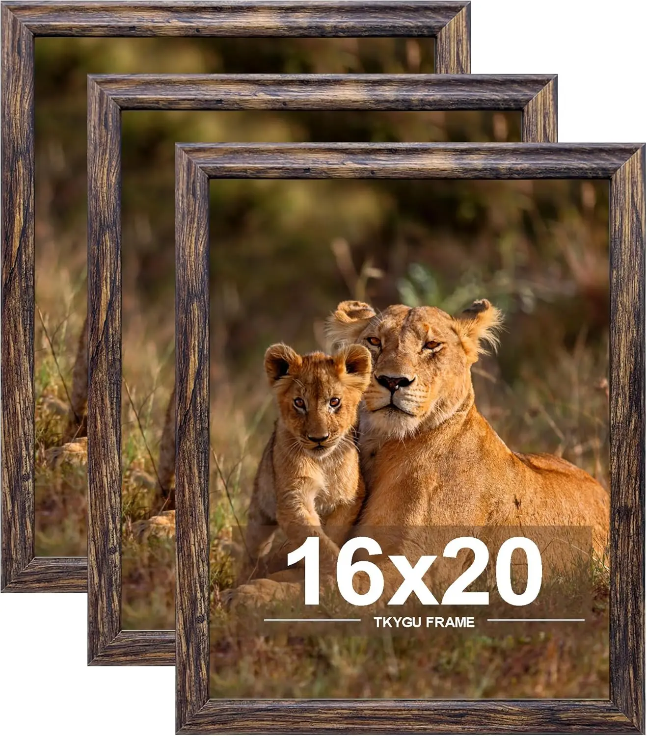 

Набор из 3 больших рамок для постеров, деревянные настенные рамки для фотографий, постеров и художественных принтов