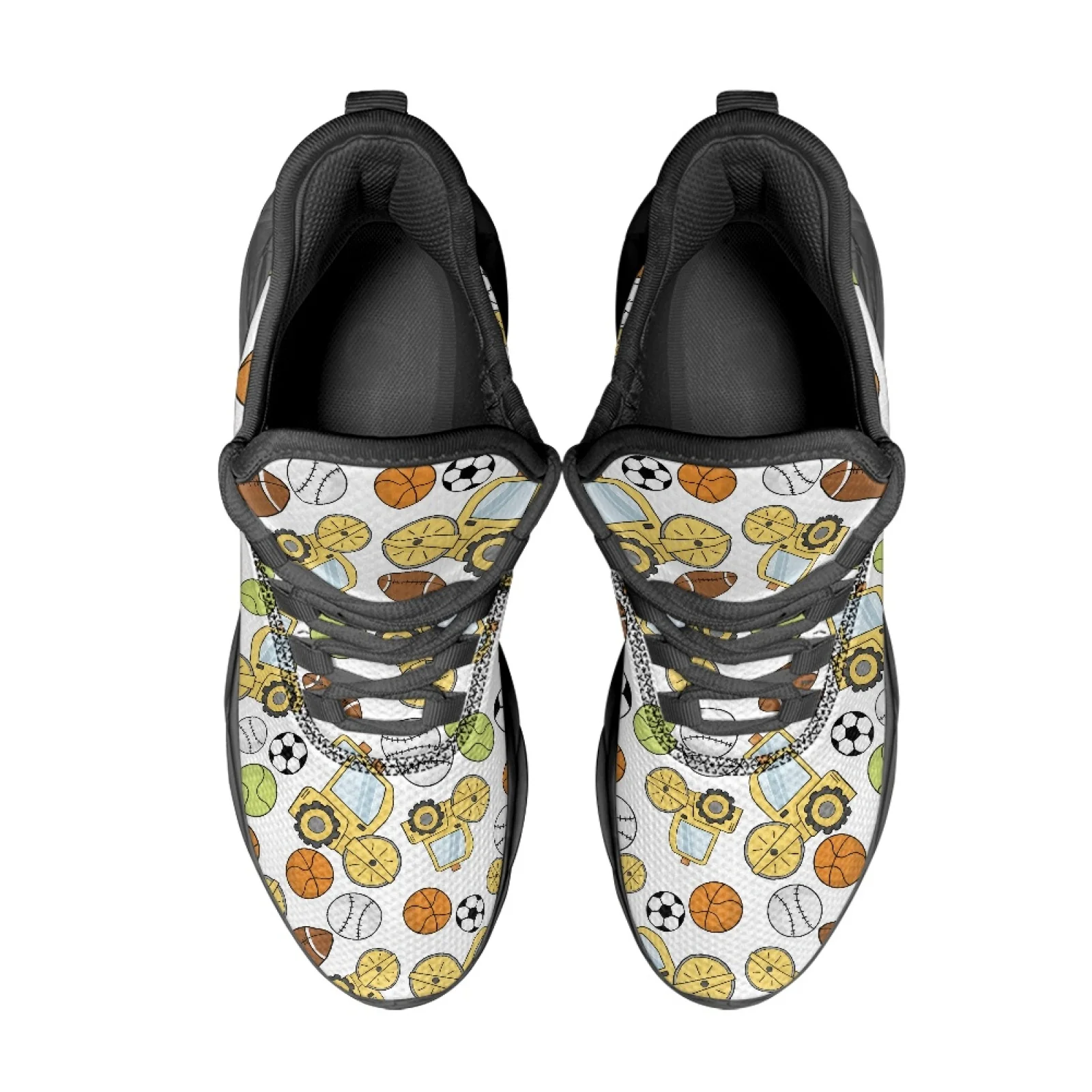 PENSTROLL Sport Vehicle Print Non Slip Running Shoes Athletic Shoes for Walking Slip-On Men’s Blade Sneakers