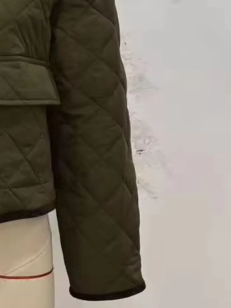 

HH Woman Fashion Lapel Single-breasted Jacket Women Long Sleeve Pocket Decoration Casual Solid Corduroy Winter Loose Coat