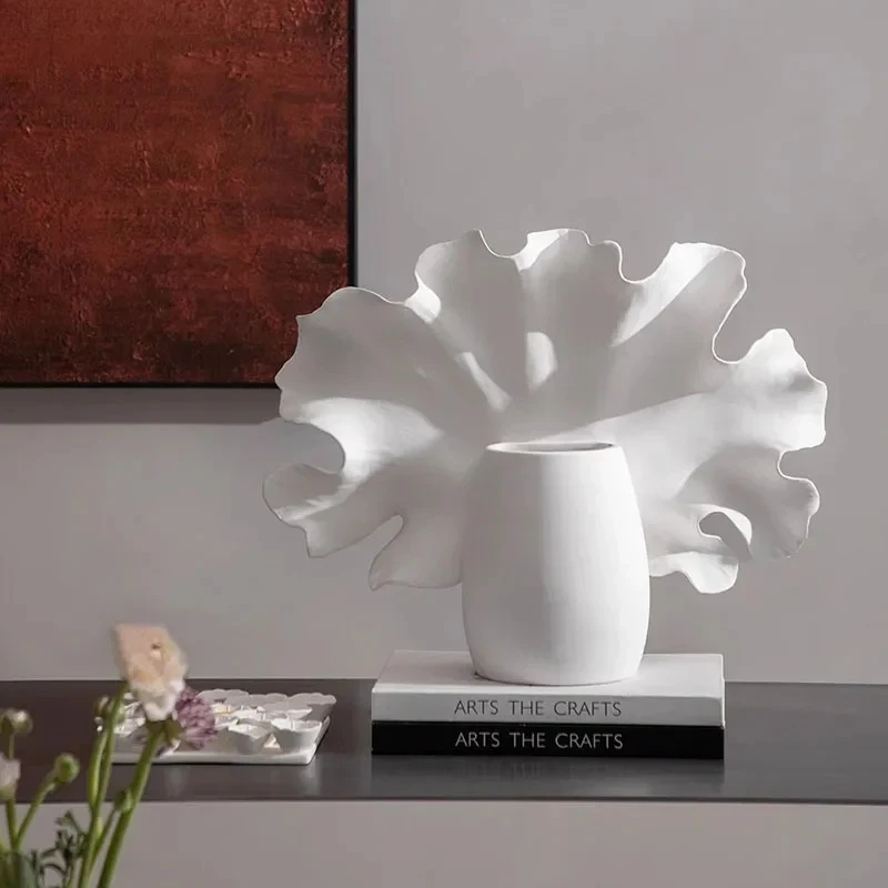 Blooming Flowers Ceramic Vase Desk Decoration Floral Arrangement Artificial Flowers Decorative White Vases Room Aesthetic Decor