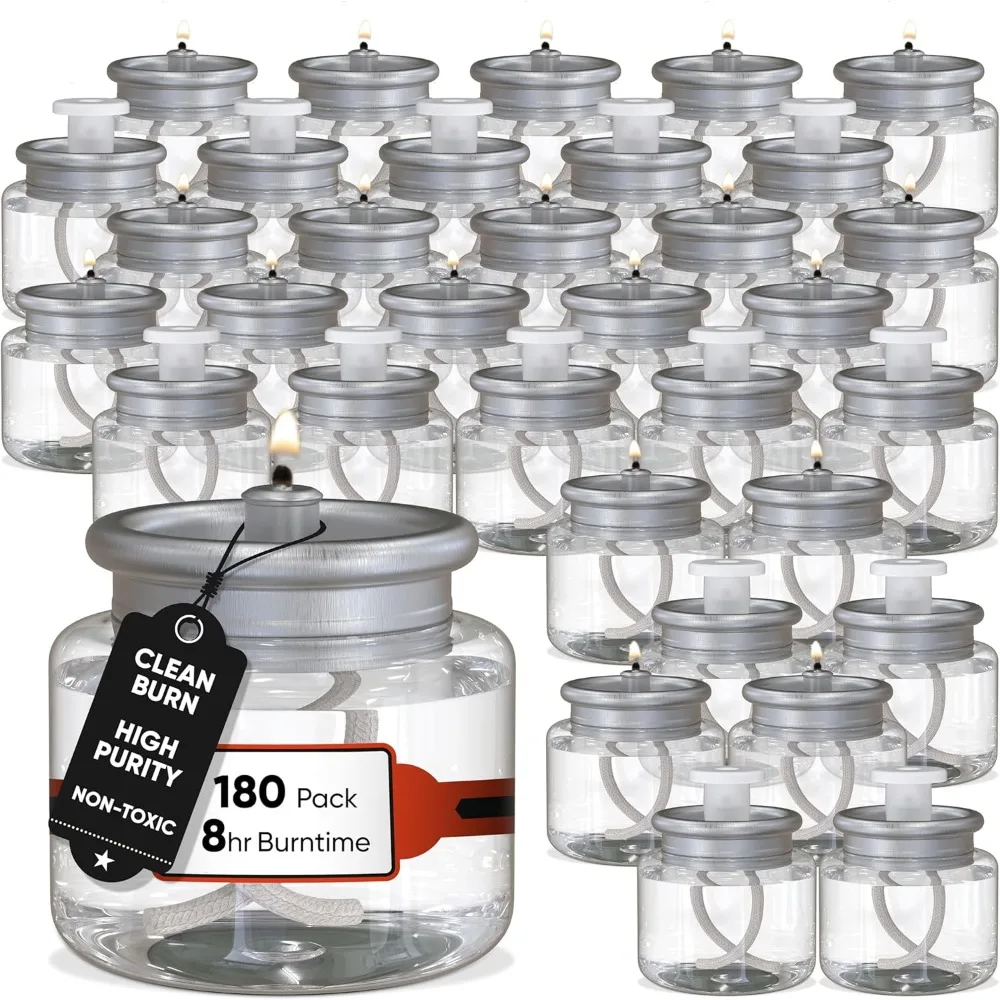 

Disposable Liquid Candles - Oil Tea Lights with Extended 8 Hour Burn Time - Dripless Liquid Candle