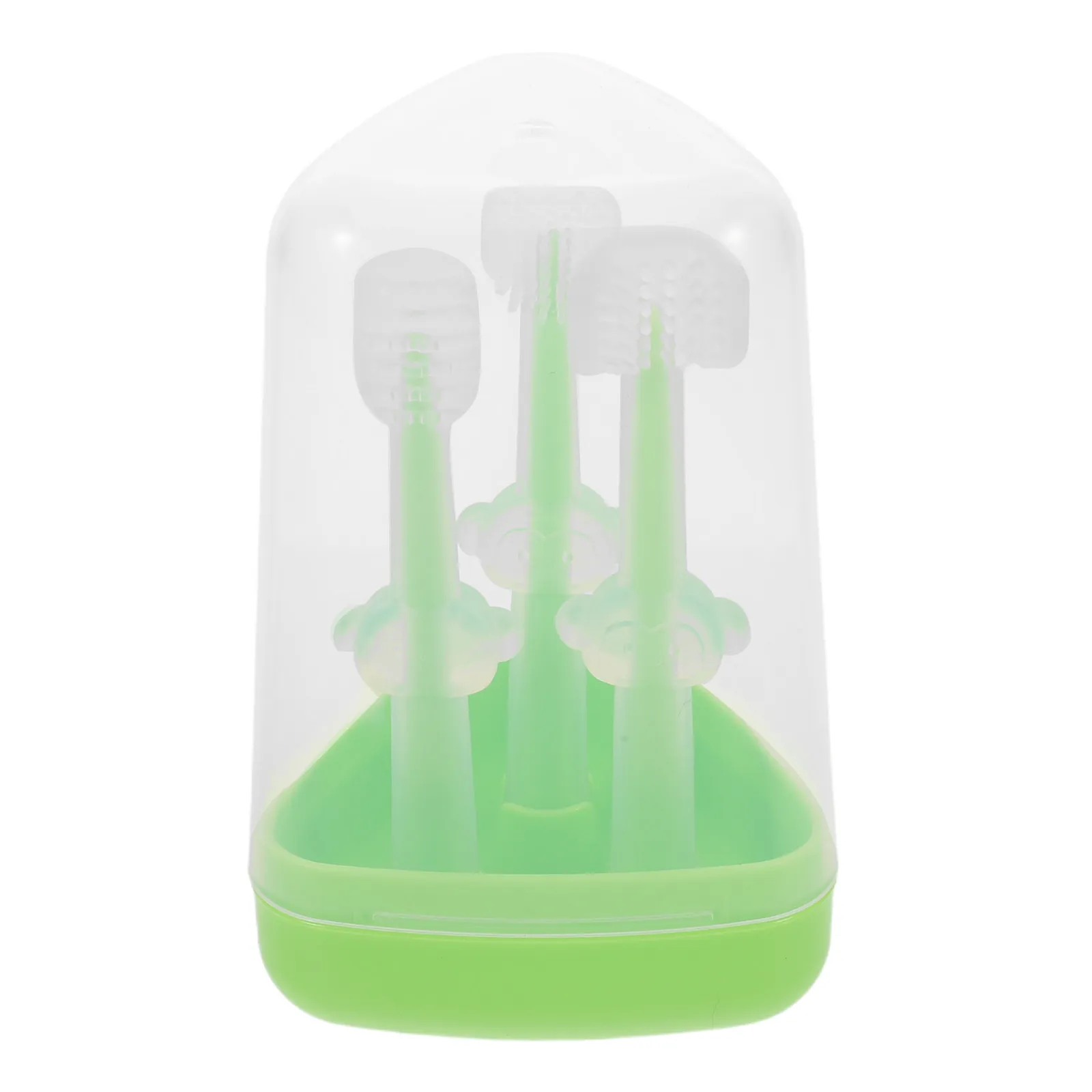 

1Set Baby Silicone Toothbrush Newborn Oral Cleaner Infant Gum Brush Tongue Cleaner Soft Silicone Finger Toothbrush Training Kit