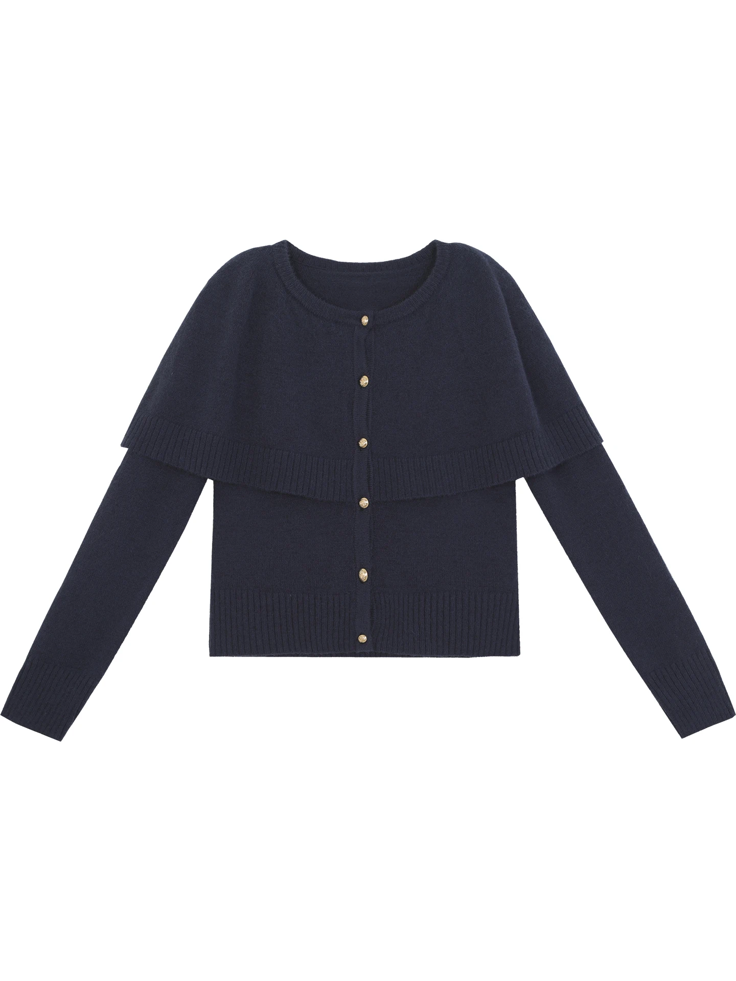 

Blue Knitted Open Cardigan Women's Lazy Sle Top Early Autumn Outfit Single Piece Long Sve Button down Casual Faion