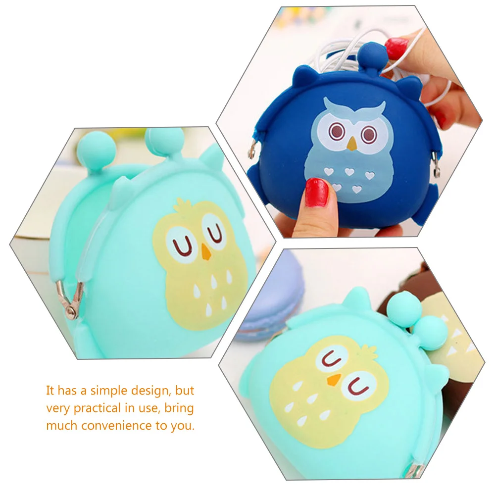 

2Pcs Cartoon Silicone Coin Purse Small Change Bag for Women Girls Kids Lightweight Compact Earphone Coin Organizer