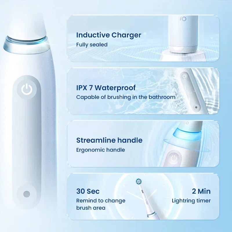 Oral B iO3 Electric Toothbrush iO Series 3 Cleaning Modes for Dental Care Replacement Toothbrush Heads Teeth Brush