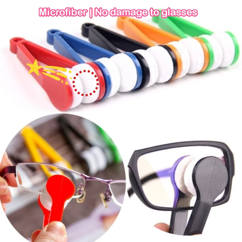10pcs  Multifunctional Portable Glasses Cleaning Rub Eyeglass Sunglasses Spectacles Microfiber Cleaner Brushes Wiping   JJ2301