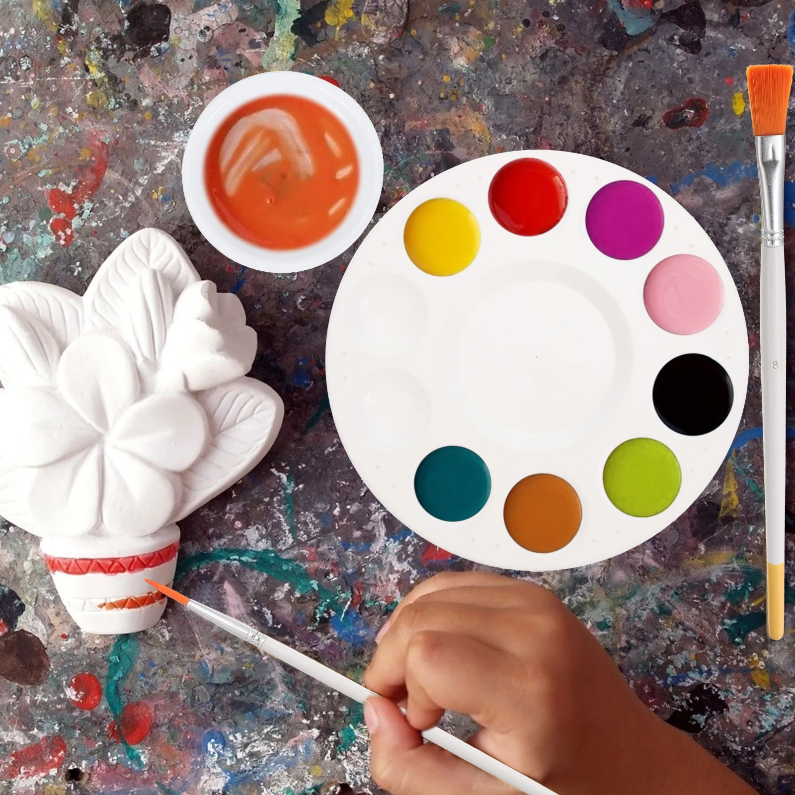 

1 set 1 Set Oil Painting Color Mixing Palette Pigment Scrapers Art Supplies Lightweight Painting Tray For Sketching Storage Easy