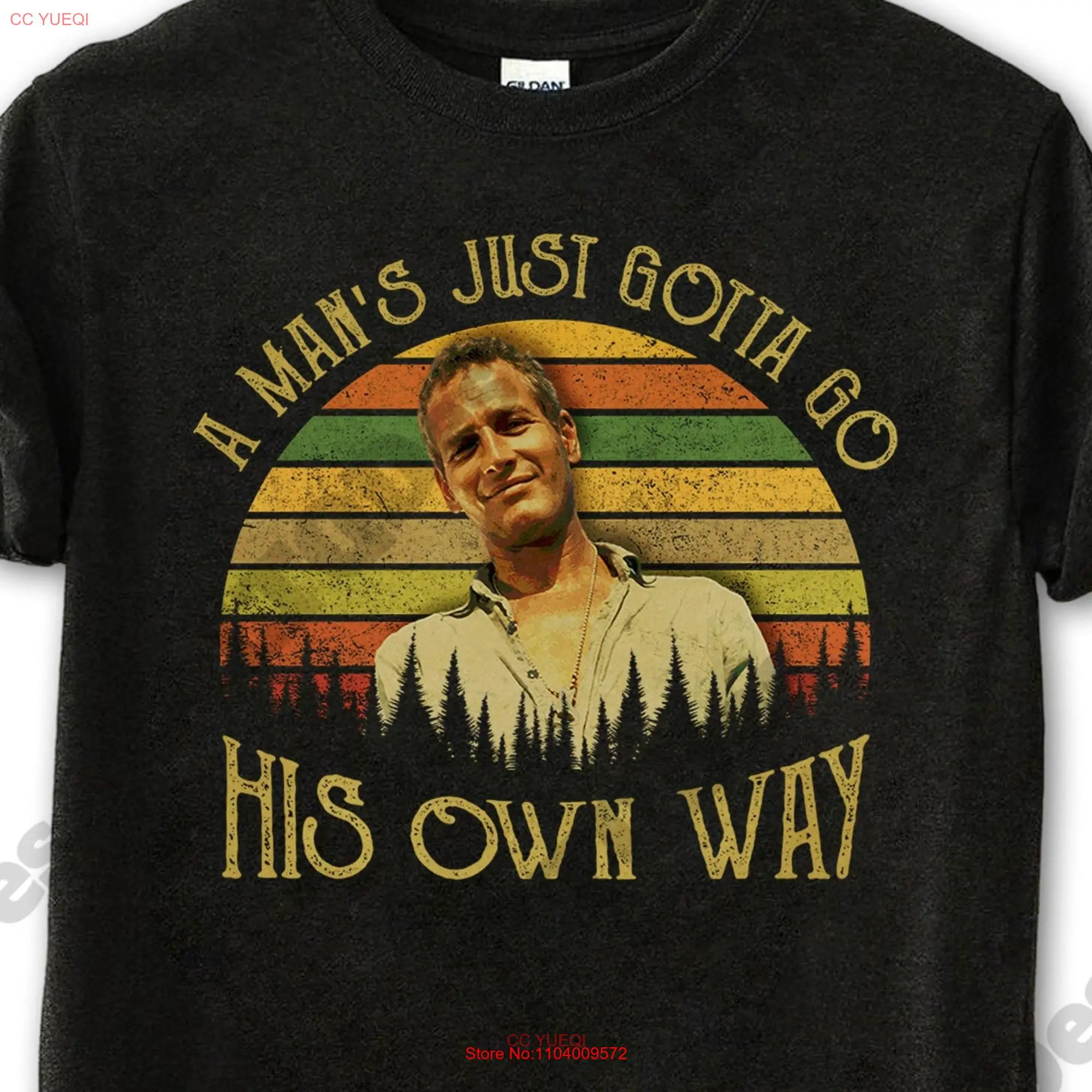 Винтажная футболка с длинным или коротким рукавом с надписью люка Джексона о мужчине просто пойдет в свой собственный путь, фильмы в 1980s
