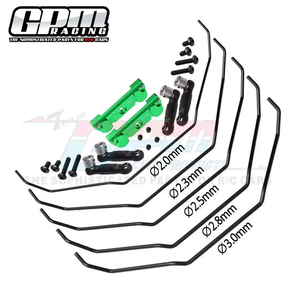 GPM metalowy stop aluminium 7075 zestaw łączników przednich tylnych drążków stabilizacyjnych 10295 dla Traxxas 1/8 MAXX SLASH 6S 102076 -4 Części do