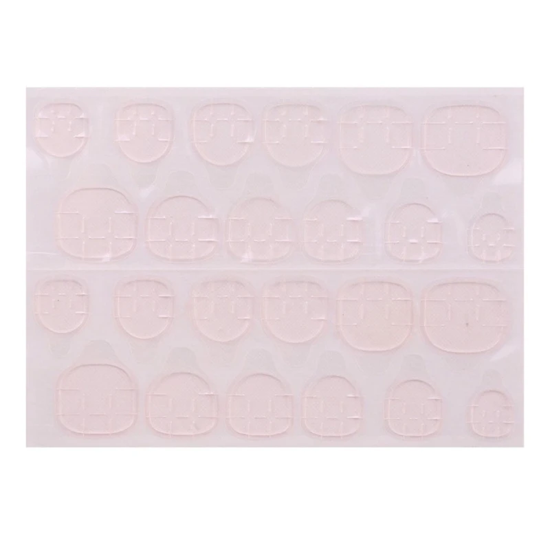 E1YE 24x/set Practical Double-sided Adhesive Stickers Breathable Transparent Pink Jelly Adhesive for Women and Girls