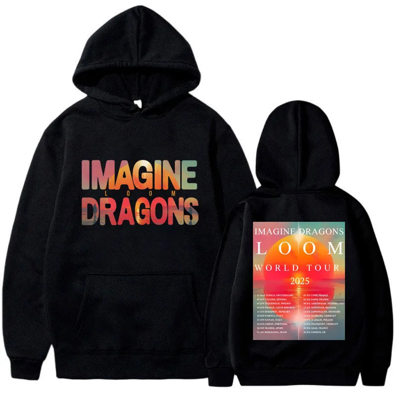 

Limted Imagine Dragons Band Loom Tour 2025 New Hoodie Men's Fashion Hip Hop Pullover Man Oversized Streetwear Hooded Sweatshirts