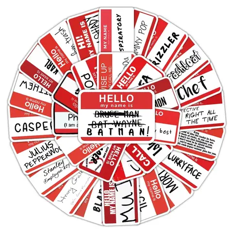 10/50 st Hej Mitt Namn Är Graffiti Klistermärken Söt Nostalgi Laptop Bagage Estetiska Dekaler DIY Notebook Telefon Gitarr Barnpresenter 10 best sales Mitt namn är ett klistermärke - №5