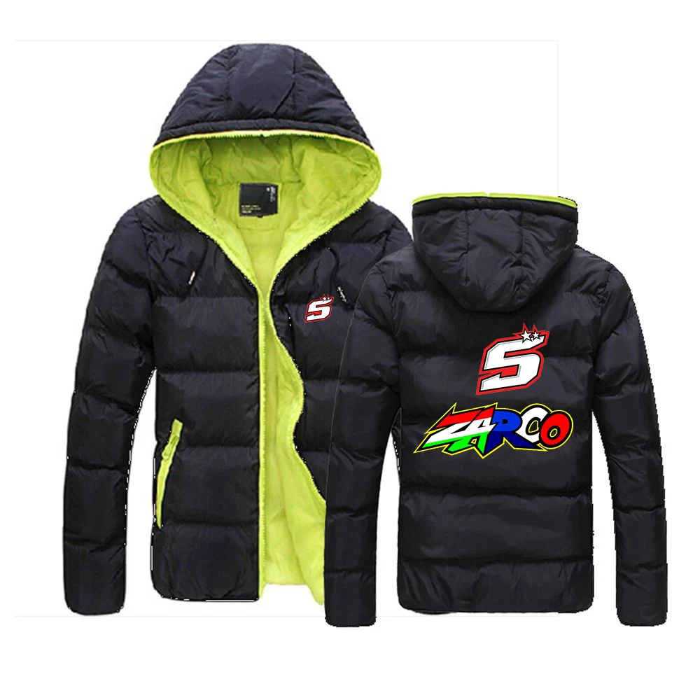 2024 Moto Rider JOHANN ZARCO No. 5 New Men Autumn and Winter Print Cotton Jacket Casual Comfortable Solid Color Hooded Coat Tops