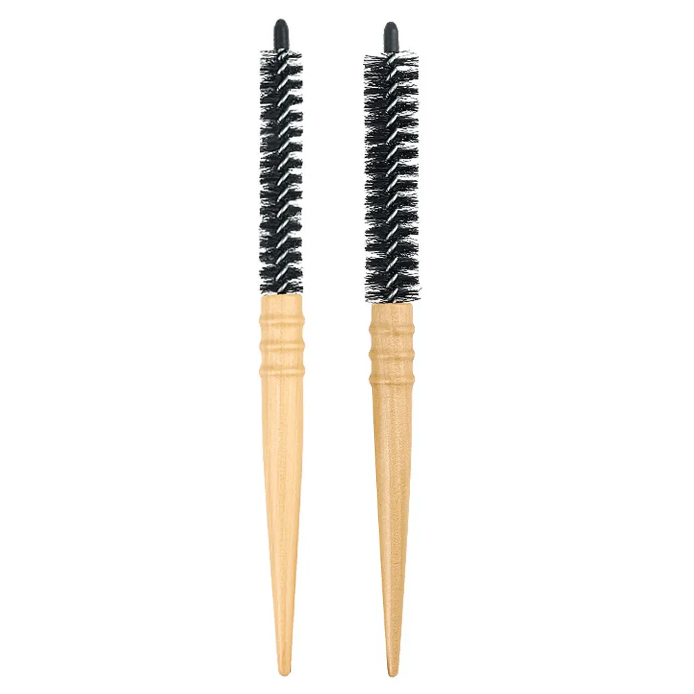 

2Pcs Round Wood Brush Anti-Static Hair Roller Comb for Blow Drying Wet Or Dry Hair Detangling Scalp Massage Comfortable Grip