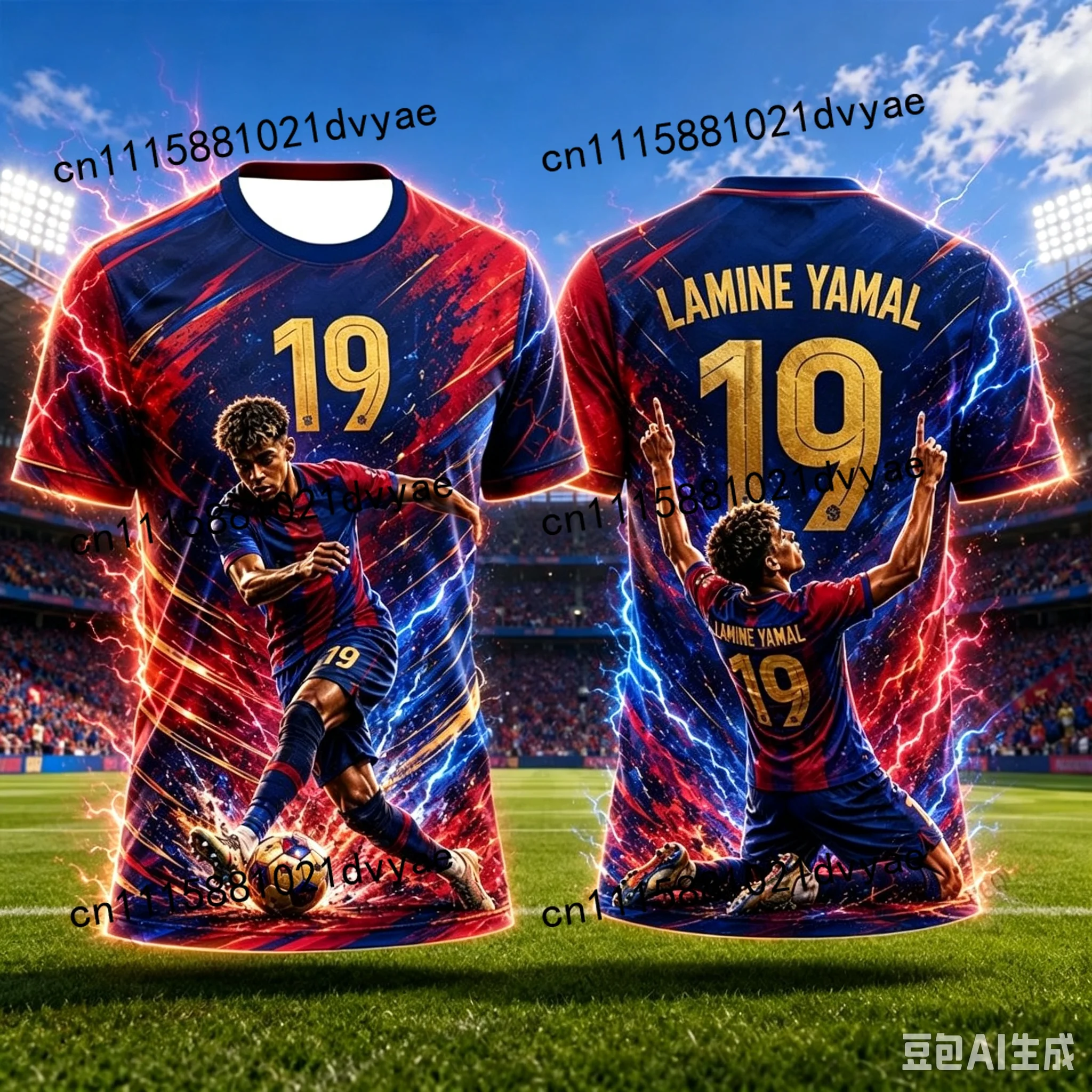2026 New Model Yamal 19 Pattern Football Jersey Men's T-shirt Summer Sports Training Shirt