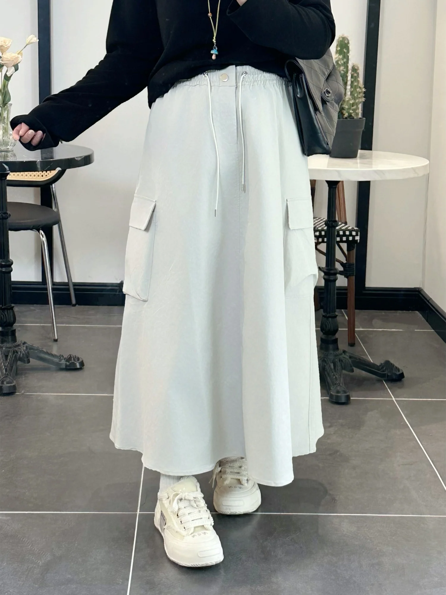 

plus Size Women's Simple Commute Casual Skirt High Waist A-Line Long Skirt Spring New Style Thick Sister Big Code Dress