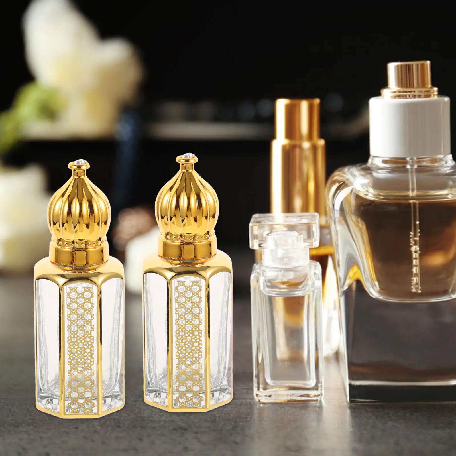 Refillable Glass Dropper Bottles 6ml 3 Pack UV Resistant Leakproof for Essential Oils Perfume Travel