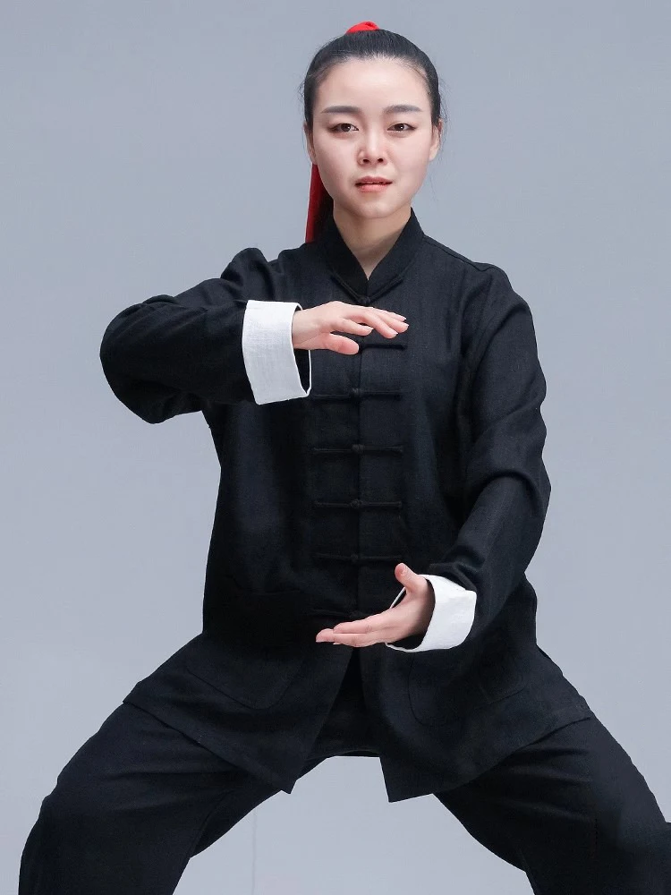 Linen Blend Tai Chi Kung Fu Suit Wushu Martial Arts Uniform Loose and Comfortable