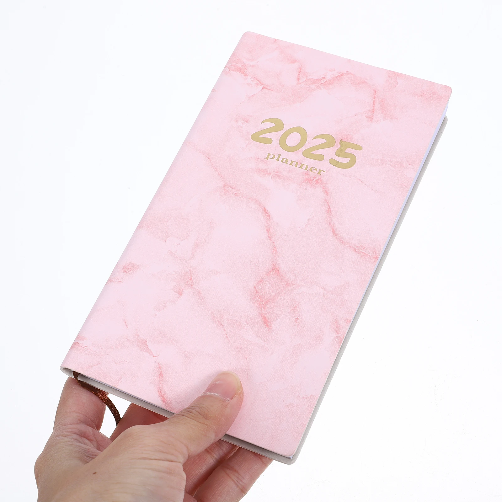 

2025 Daily Planner Agenda Notebook Pink A6 Marble Time Management Weekly Plan Portable Writing Book School Office