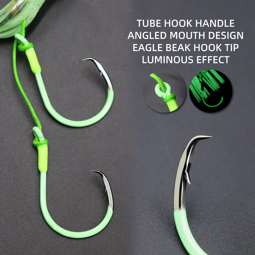 ZYZHE Meeresangel-Hybrid-Jig 100g 150g 200g Tiefsee-Bootsangelköder für Thunfisch, Marlin, Schwertfisch, Salzwasser-Köder-Rigs – Detail 9